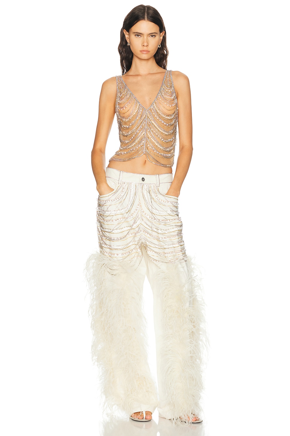 LaPointe Cotton Twill Embroidered Straight Leg Pant | Thumbnail 5 LaPointe Cotton Twill Embroidered Straight Leg Pant | Thumbnail 5