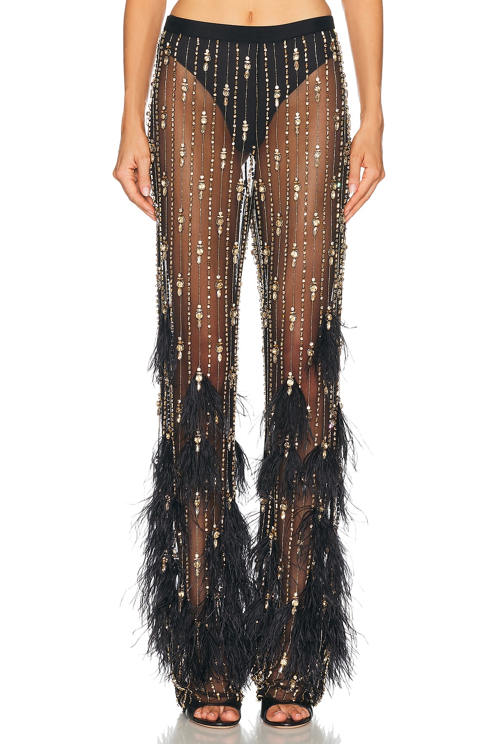 LaPointe Deco Stripe Embroidery Flare Pant | Thumbnail 2 LaPointe Deco Stripe Embroidery Flare Pant | Thumbnail 2