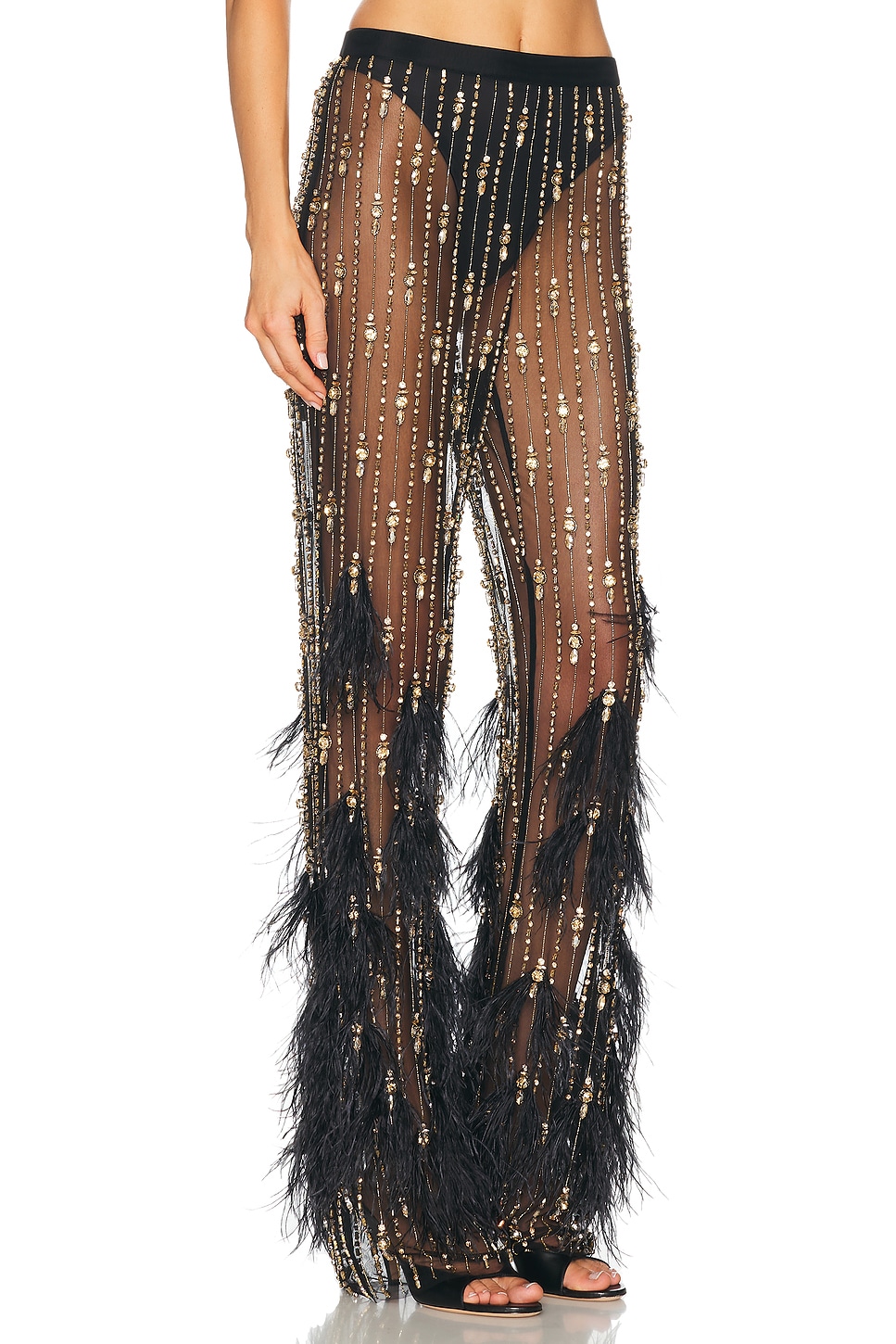 LaPointe Deco Stripe Embroidery Flare Pant | Thumbnail 3 LaPointe Deco Stripe Embroidery Flare Pant | Thumbnail 3