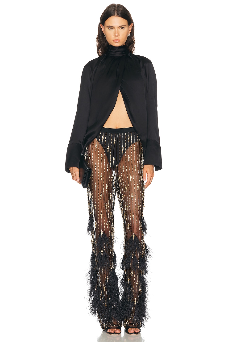 LaPointe Deco Stripe Embroidery Flare Pant | Thumbnail 6 LaPointe Deco Stripe Embroidery Flare Pant | Thumbnail 6