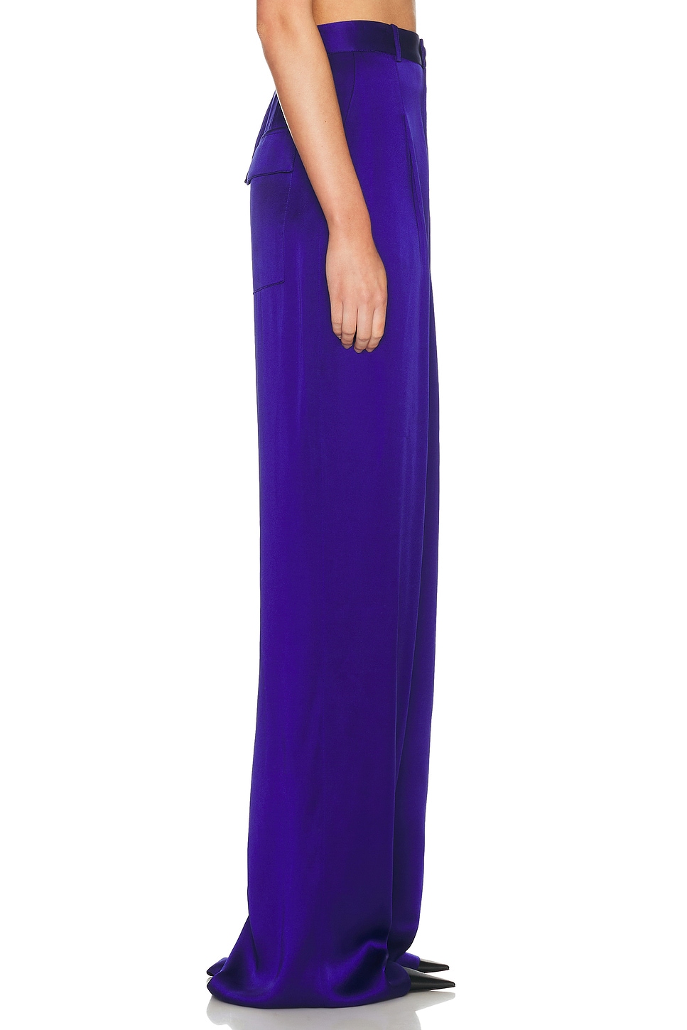 LaPointe Satin Relaxed Pleated Pant | Thumbnail 3