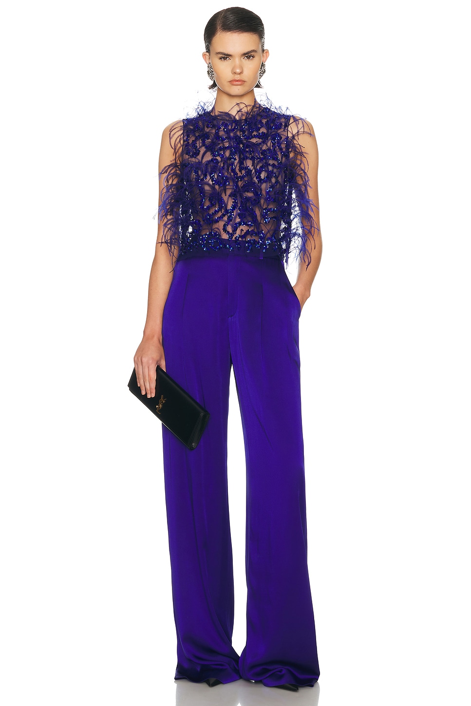 LaPointe Satin Relaxed Pleated Pant | Thumbnail 5
