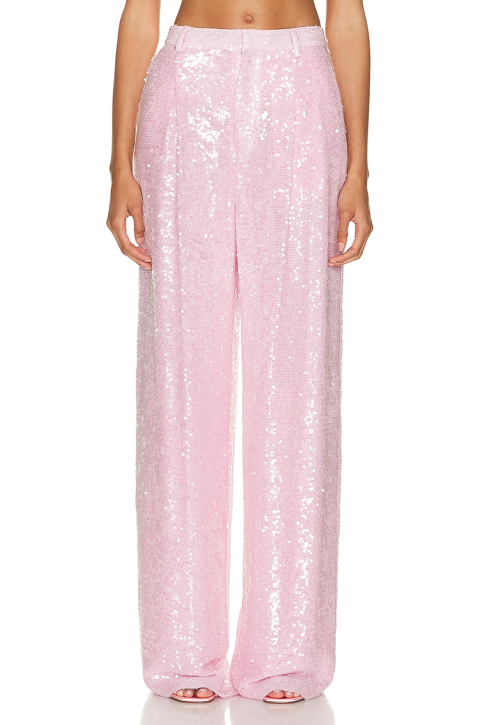 Image 1 of Lapointe Sequin Viscose Relaxed Pleated Pant in Blossom