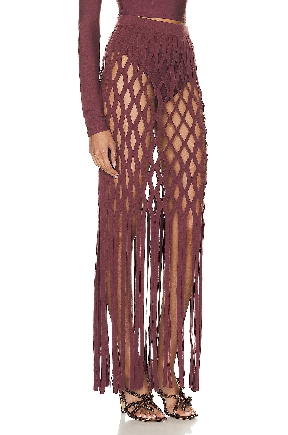 Kimmie Fishnet R.hinestone Skirt Set Fits XS-M
