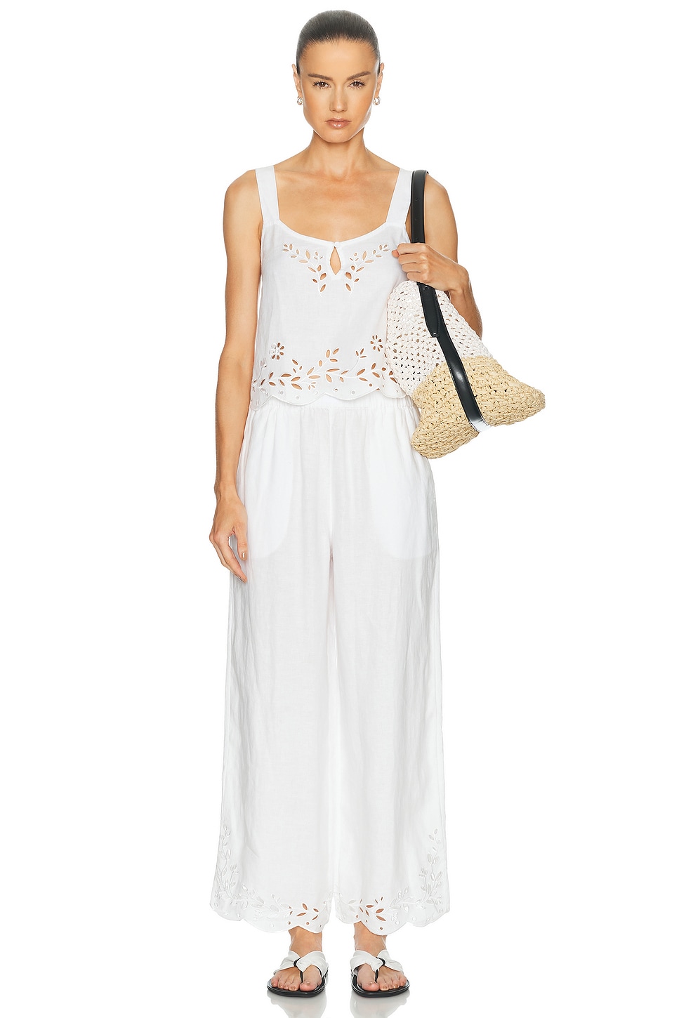 LUNYA Linen Embroidered Eyelet Tank Top | Thumbnail 4 LUNYA Linen Embroidered Eyelet Tank Top | Thumbnail 4