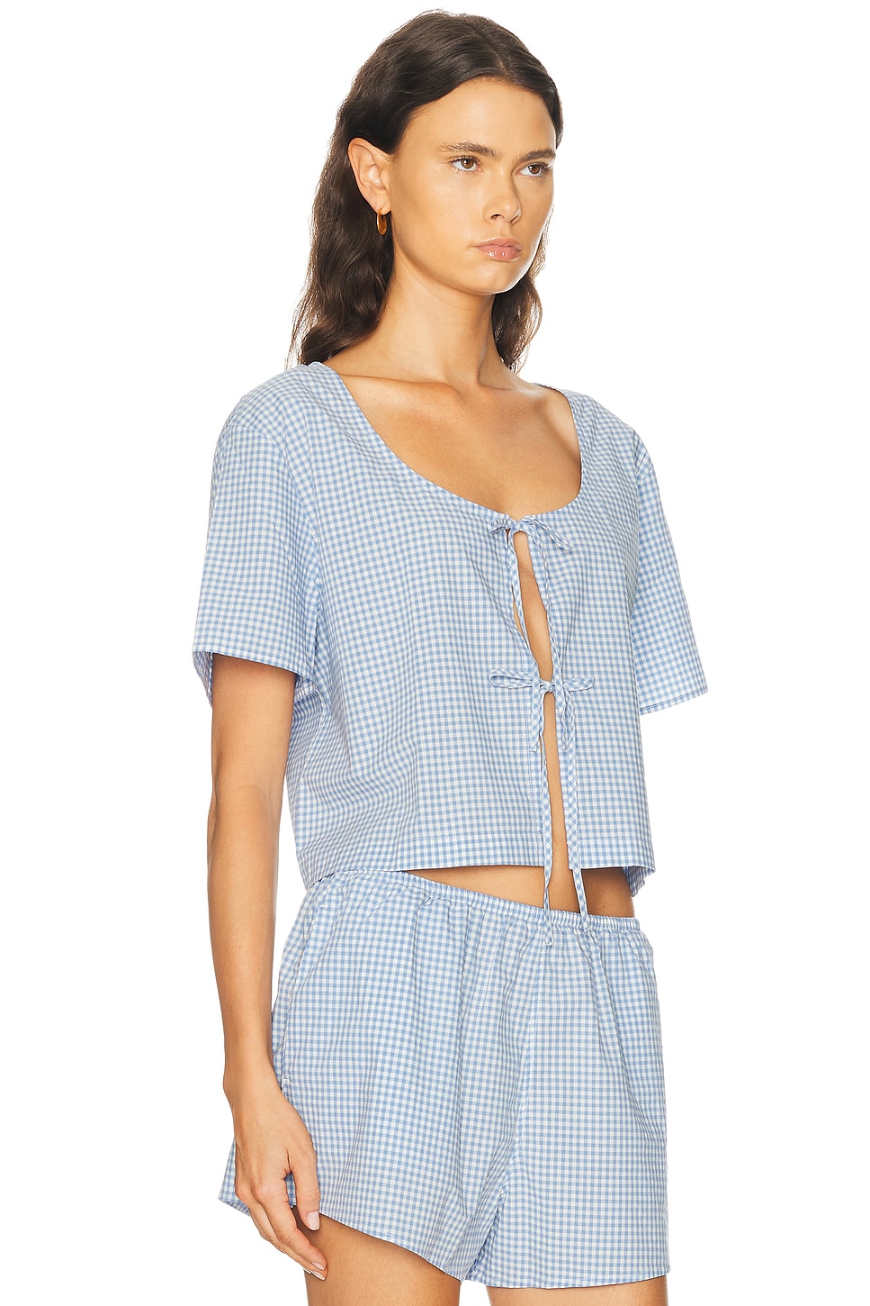 LUNYA Airy Cotton Tie Front Top | Thumbnail 2