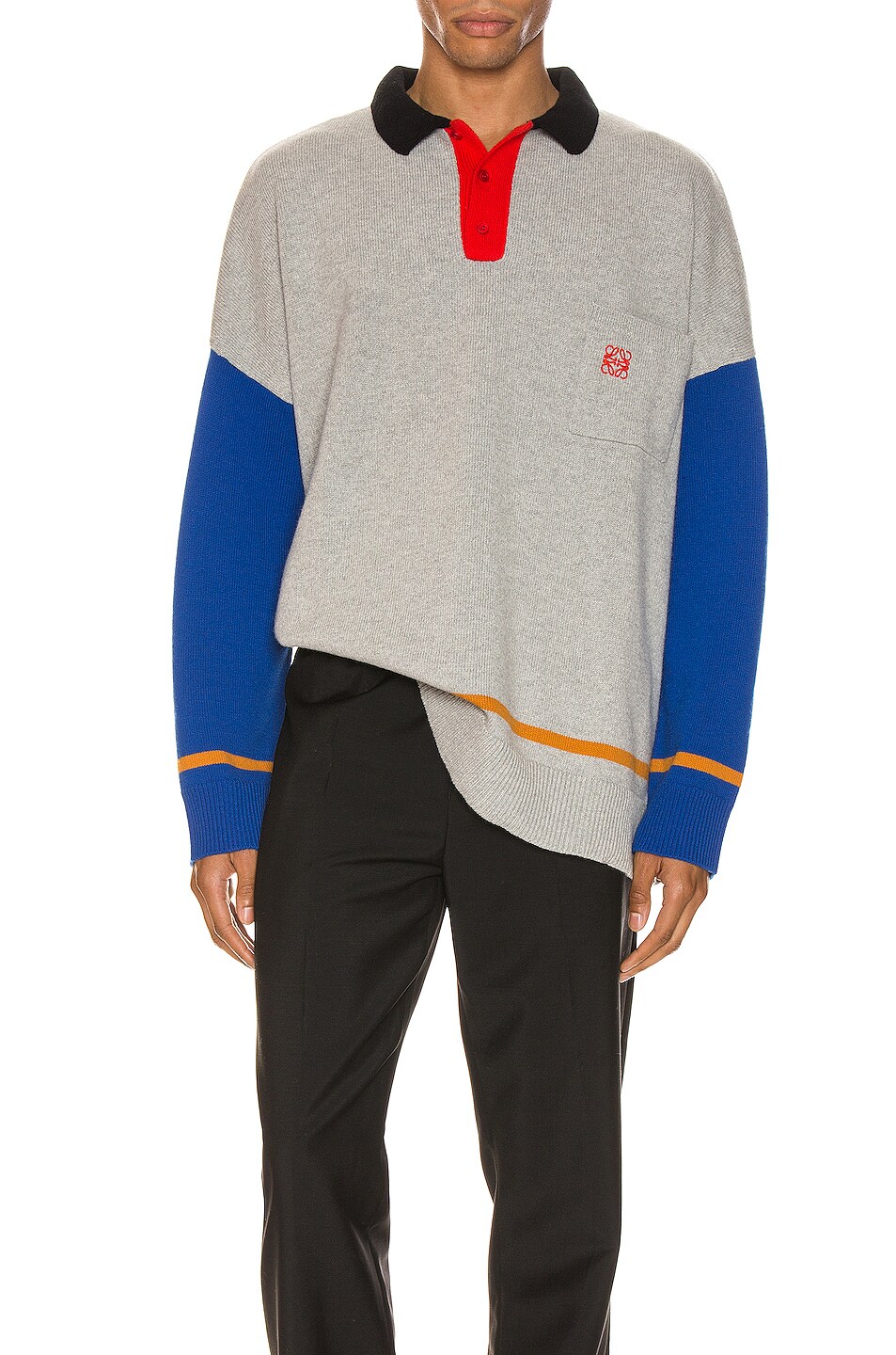 Image 1 of Loewe Poloneck Sweater in Grey & Blue