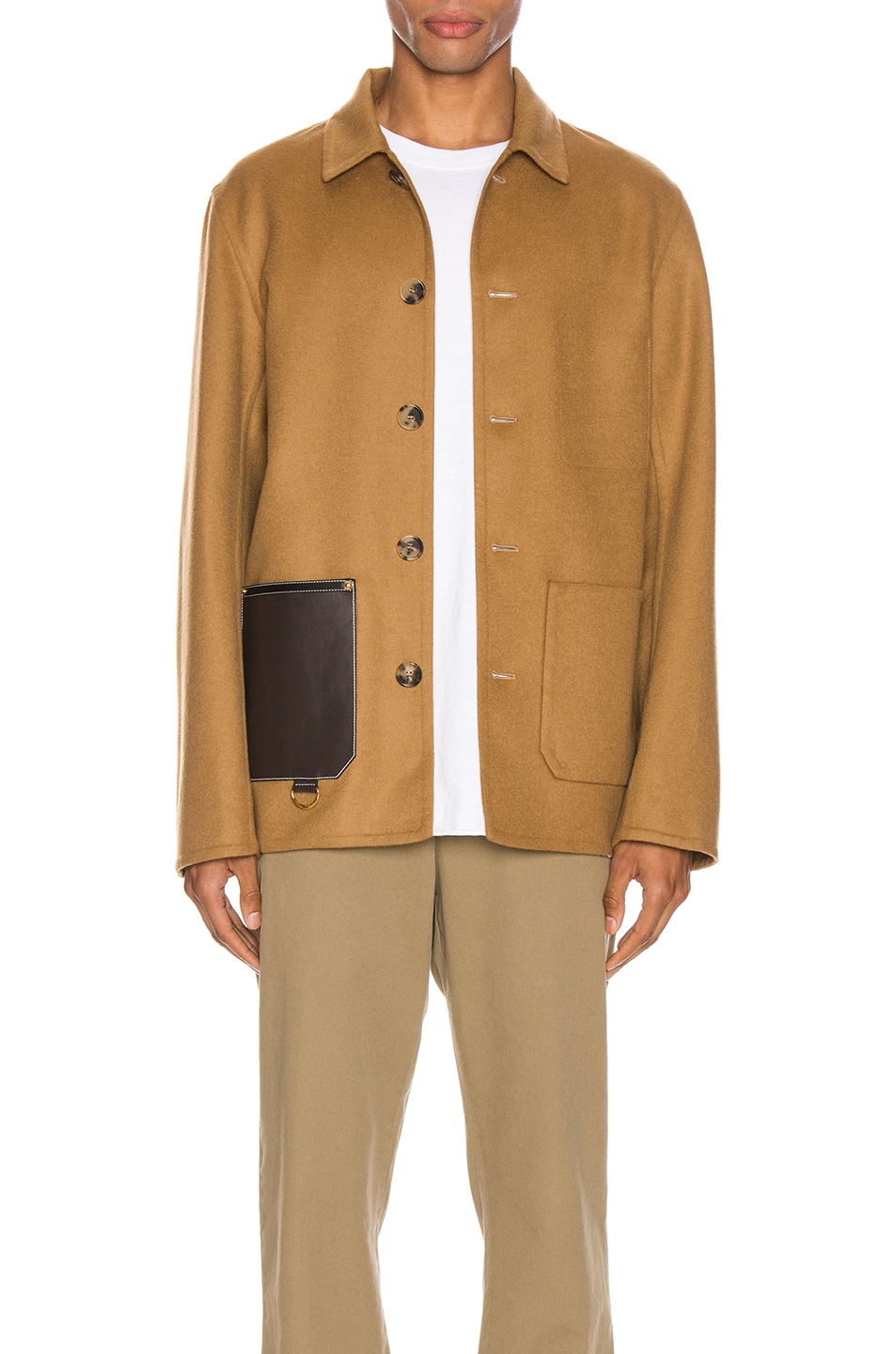 Image 1 of Loewe Button Jacket Patch Pockets in Camel