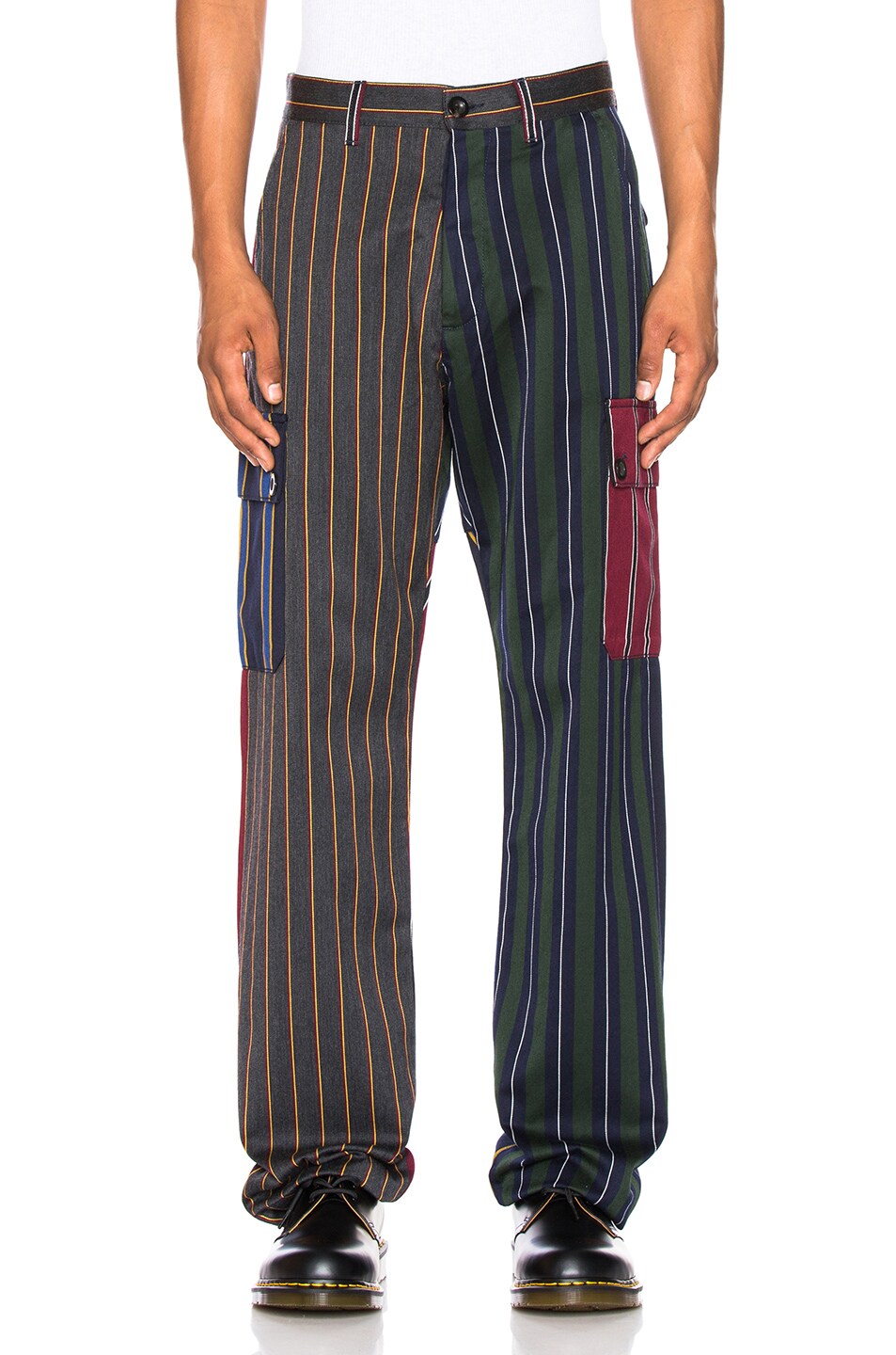 Image 1 of Loewe Patchwork Stripe Cargo Trouser in Multicolor