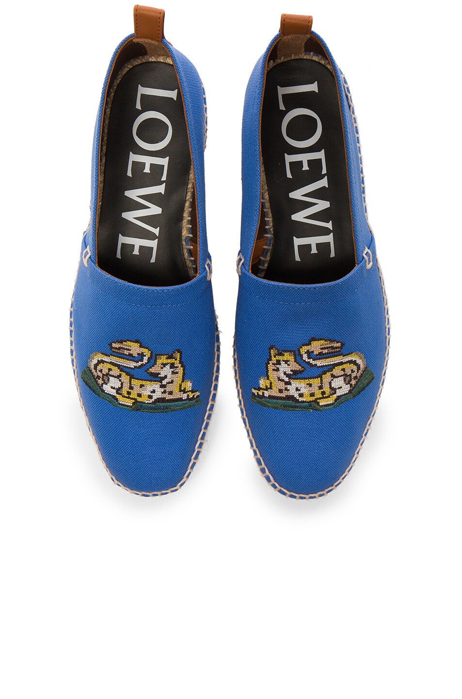 Image 1 of Loewe Tiger Embroidery Espadrilles in Blue