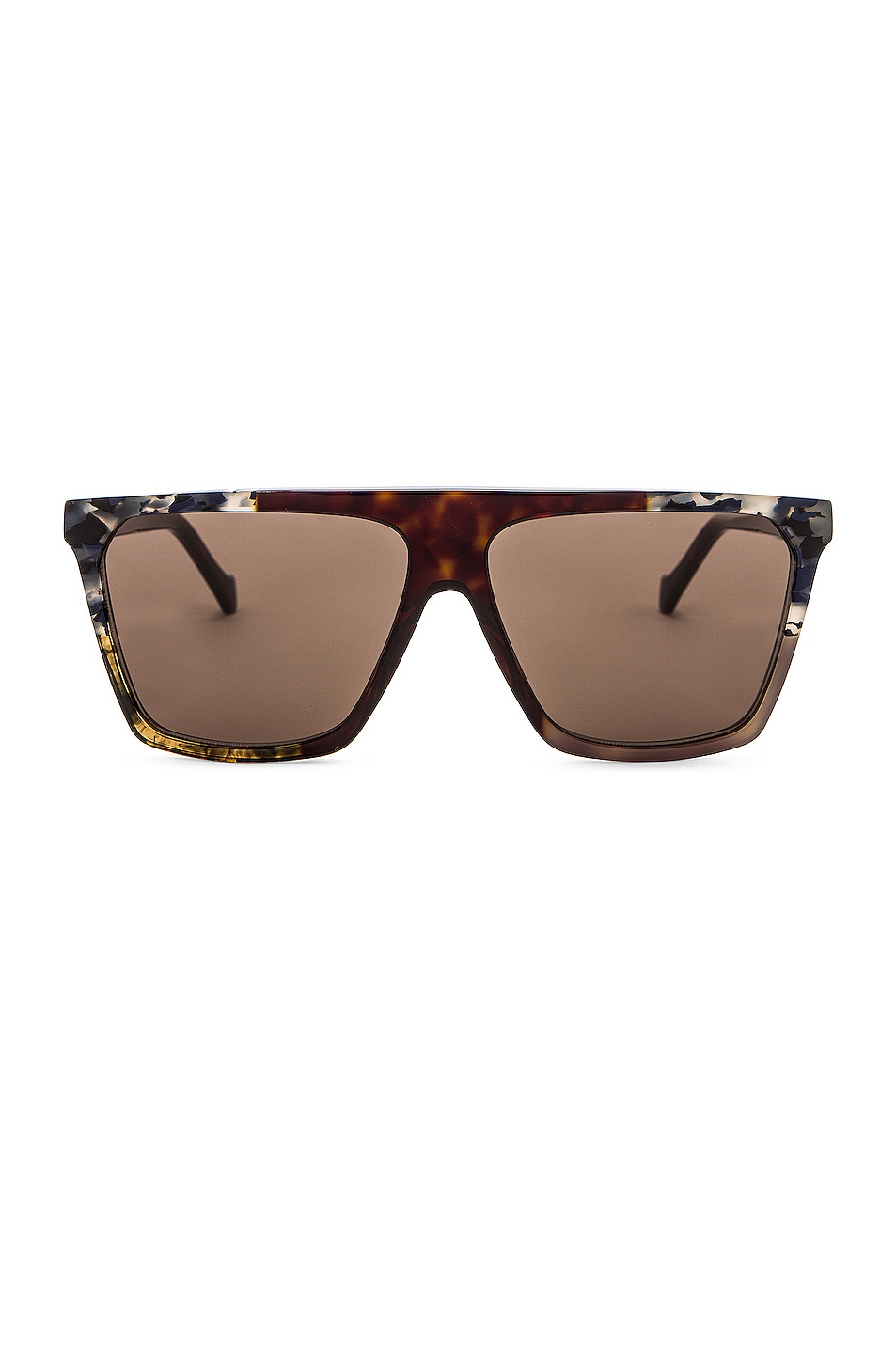 Image 1 of Loewe Flat Top Sunglasses in Dark Havana Patchwork