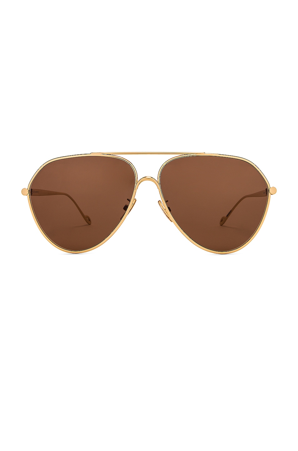 Image 1 of Loewe Metal Aviator Sunglasses in Shiny Endura Gold & Brown
