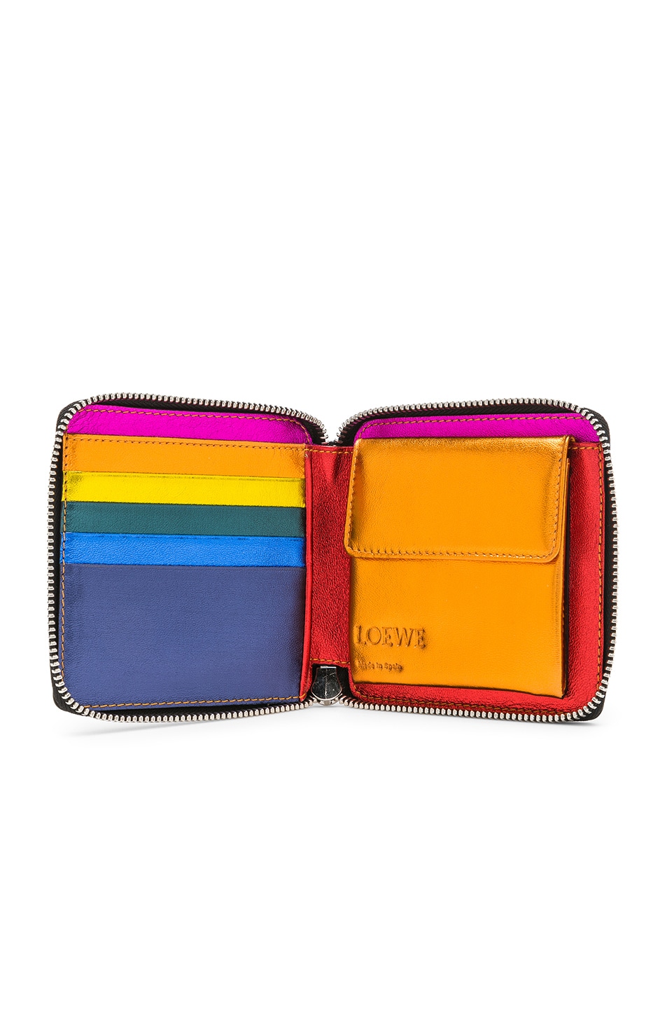 Image 1 of Loewe Rainbow Square Zip Wallet in Metallic Multicolor