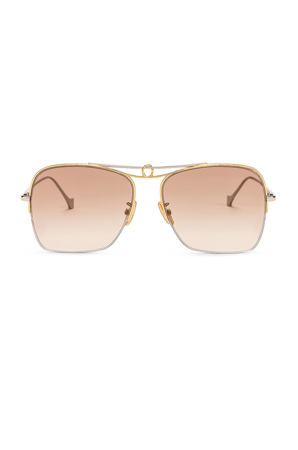 Image 1 of Loewe Metal Square Sunglasses in Gold & Gradient Brown