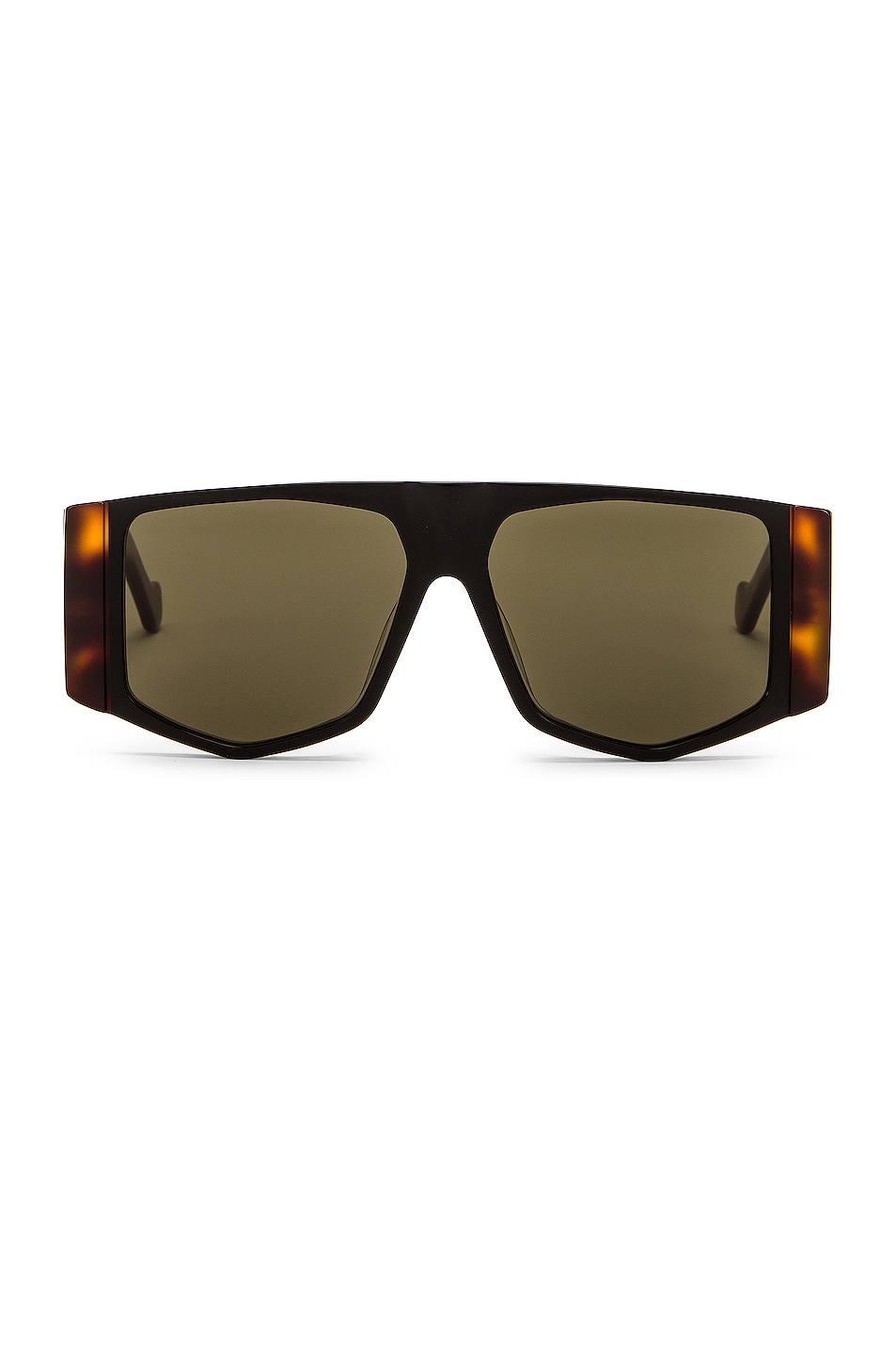 Image 1 of Loewe Small Rectangle Sunglasses in Green & Shiny Black