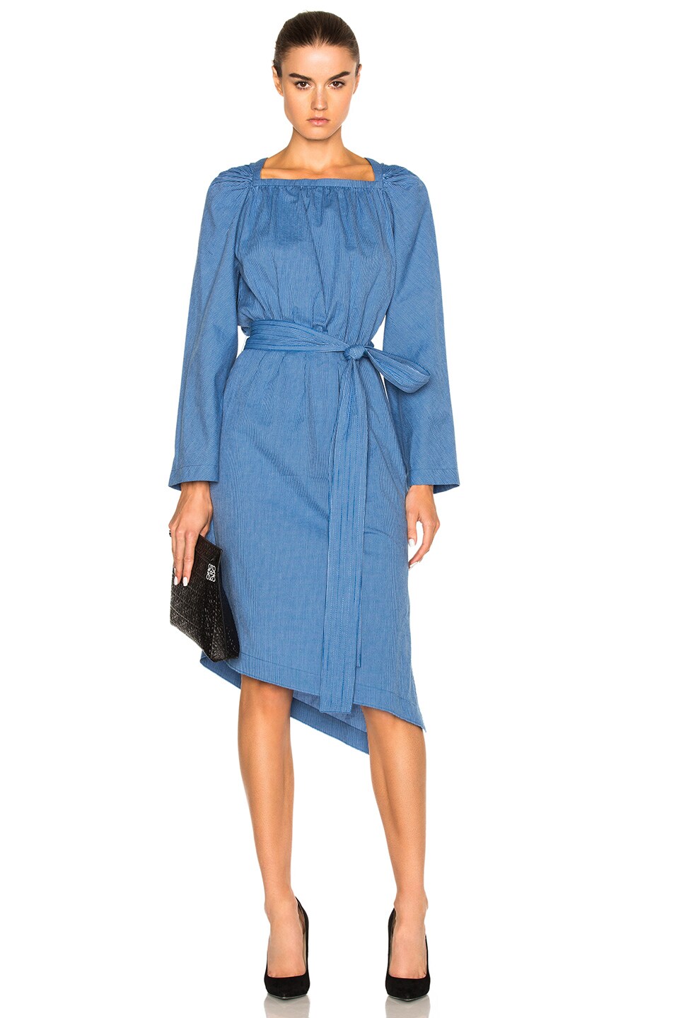 Image 1 of Loewe Square Collar Dress in Bright Blue
