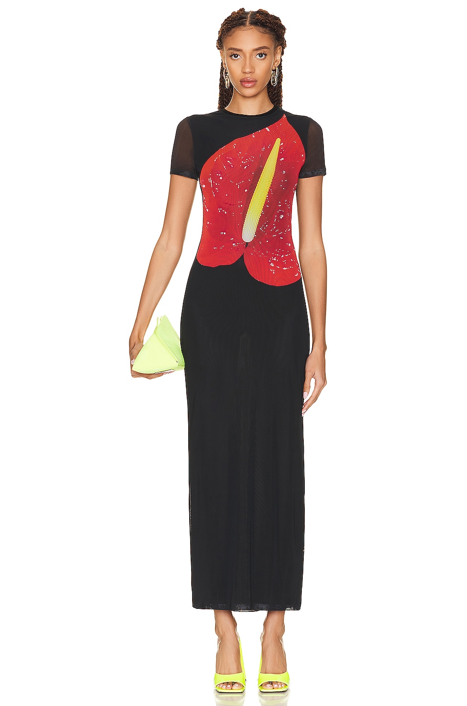 Image 1 of Loewe Anthurium Dress in Black & Red