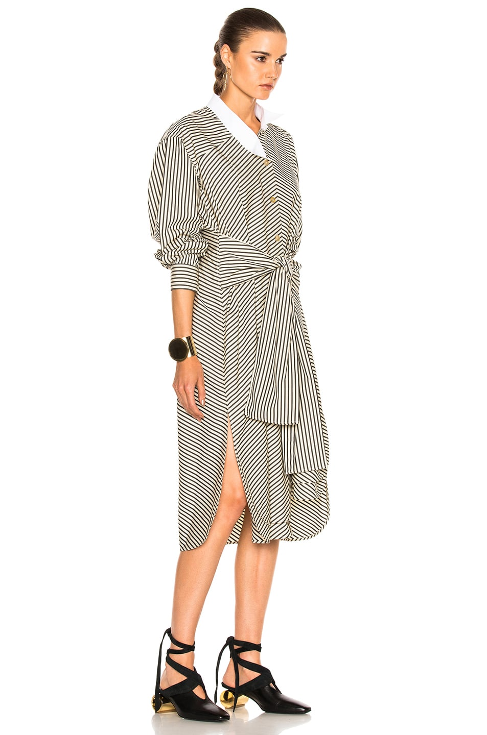 Loewe Striped Shirt Dress in Black & White | FWRD