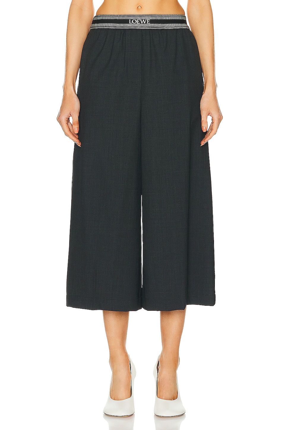 Image 1 of Loewe Cropped Trouser in Anthracite Melange