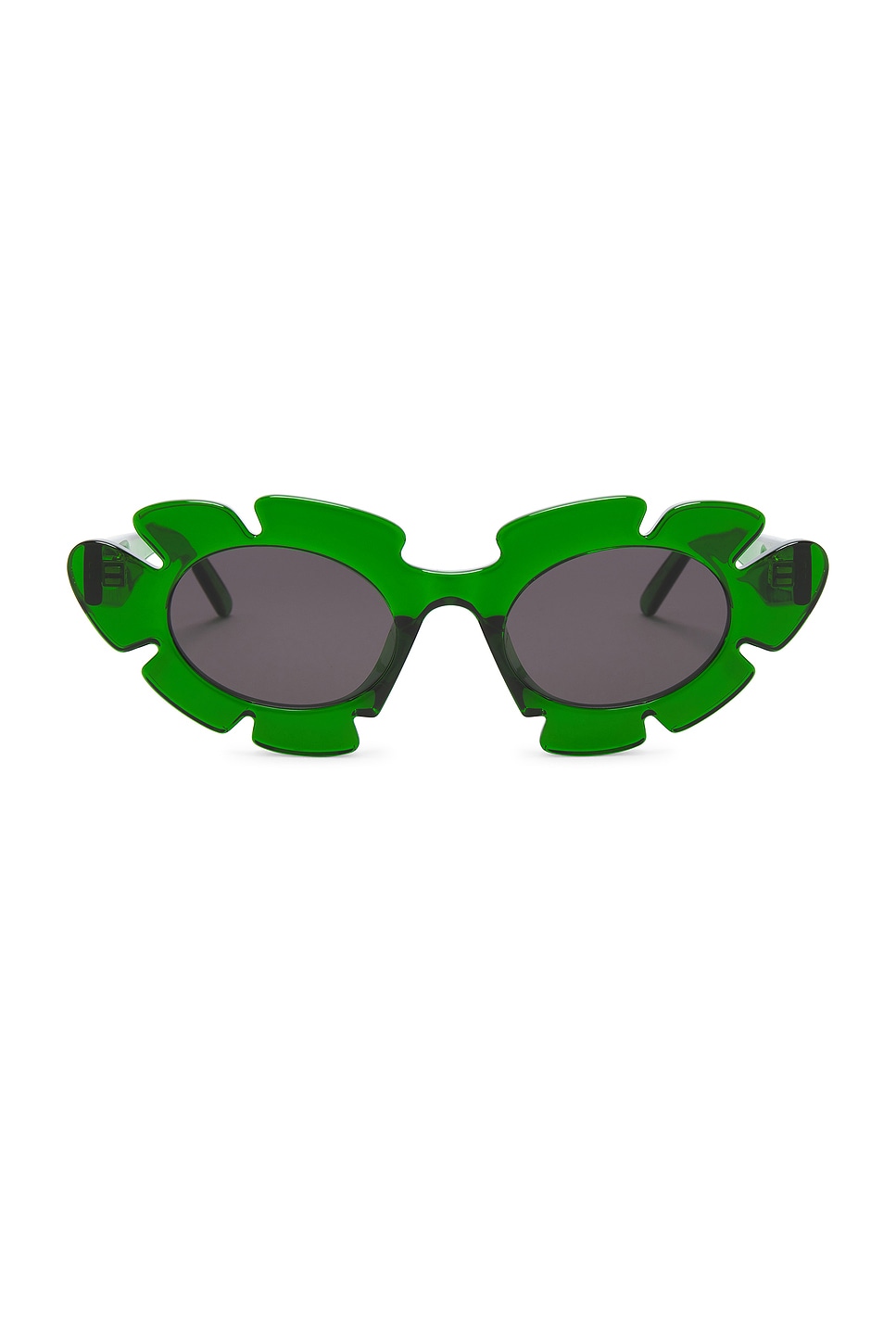 Shop Loewe Round Sunglasses In Dark Green & Smoke