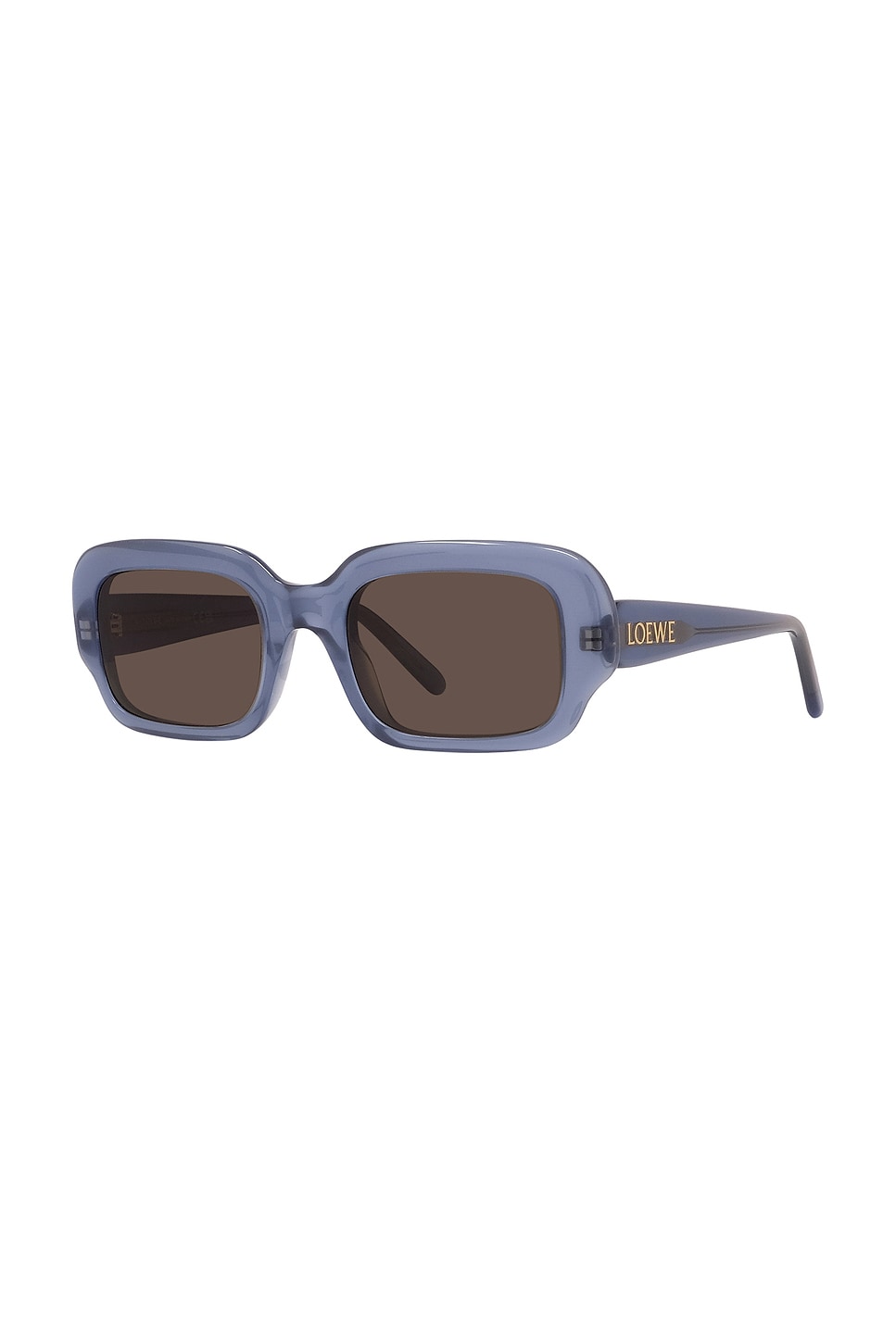 Loewe Slim Sunglasses In Shiny Light Blue & Brown
