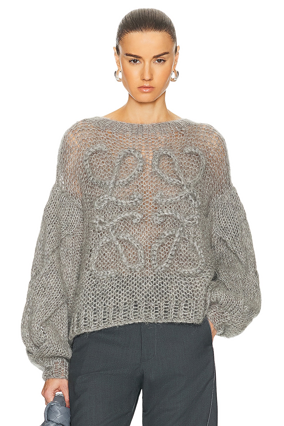 Image 1 of Loewe Anagram Sweater in Grey Melange