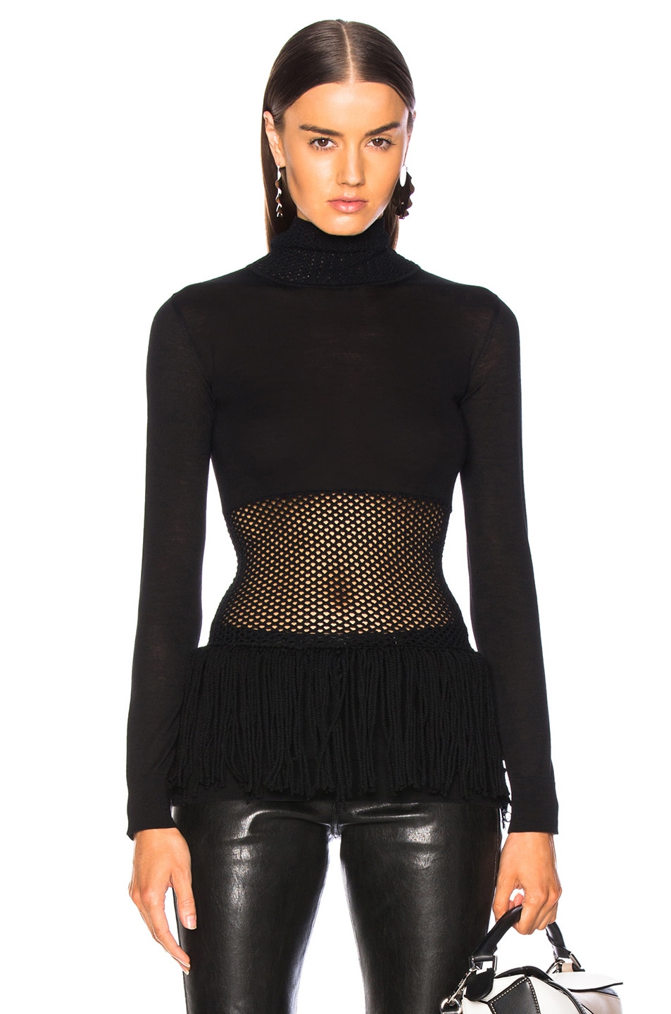 Image 1 of Loewe Mesh Waist Sweater in Black