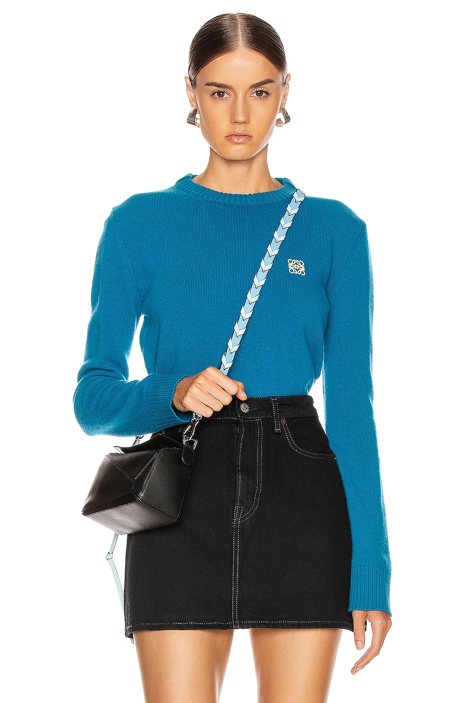 Image 1 of Loewe Short Anagram Sweater in Cobalt Blue