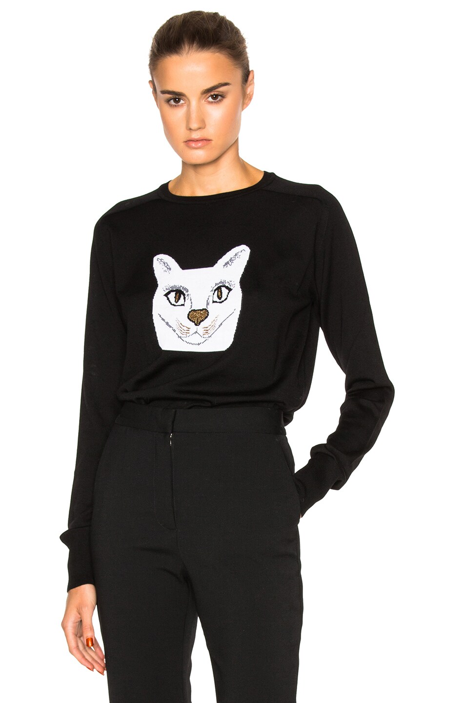 Image 1 of Loewe Cat Sweater in Black