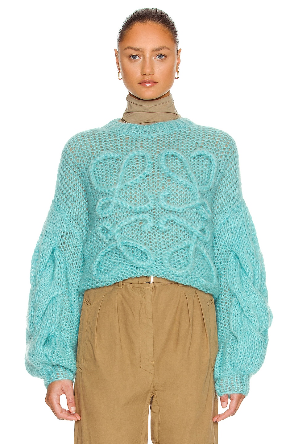 Image 1 of Loewe Mohair Sweater in Turquoise