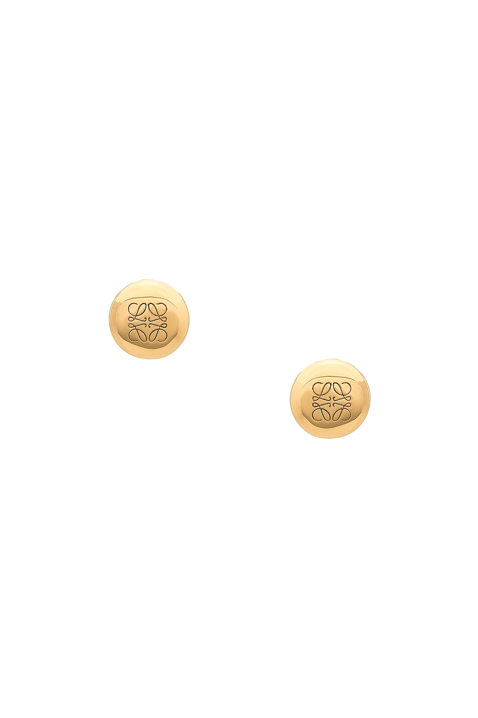Image 1 of Loewe Anagram Pebble Stud Earrings in Gold