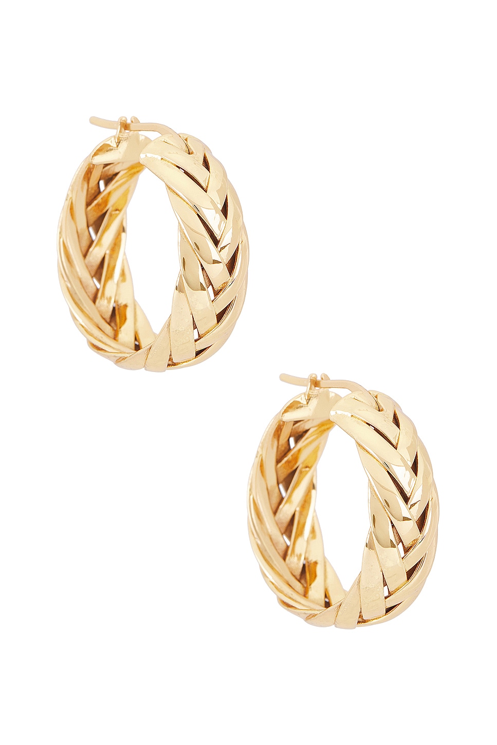 Image 1 of Loewe Braided Hoop Earrings in Gold
