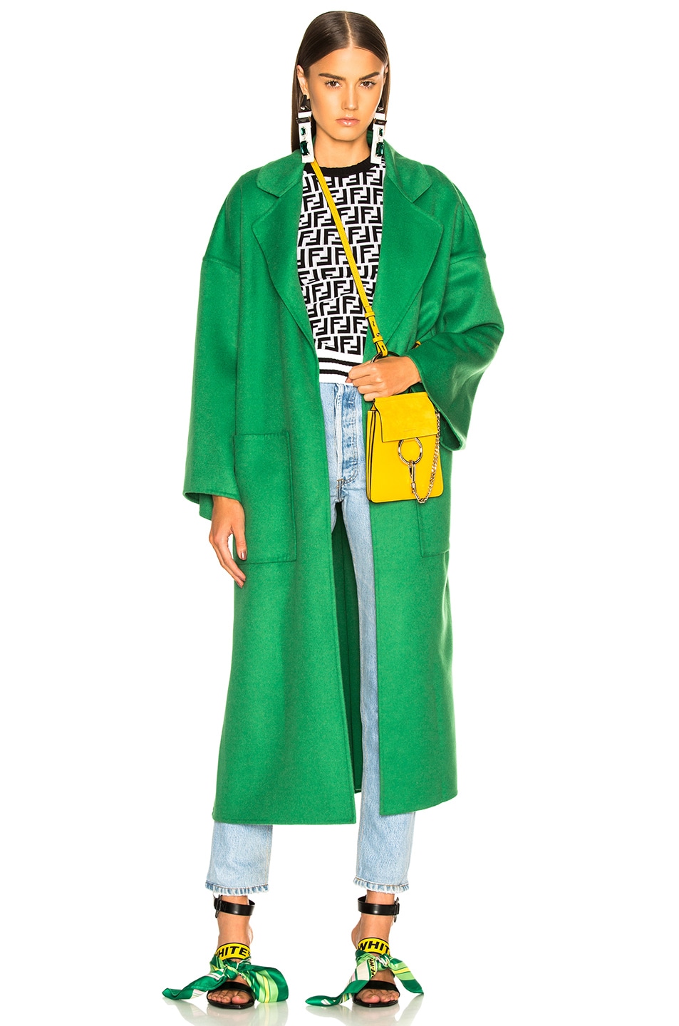 Image 1 of Loewe Oversize Belted Coat in Green