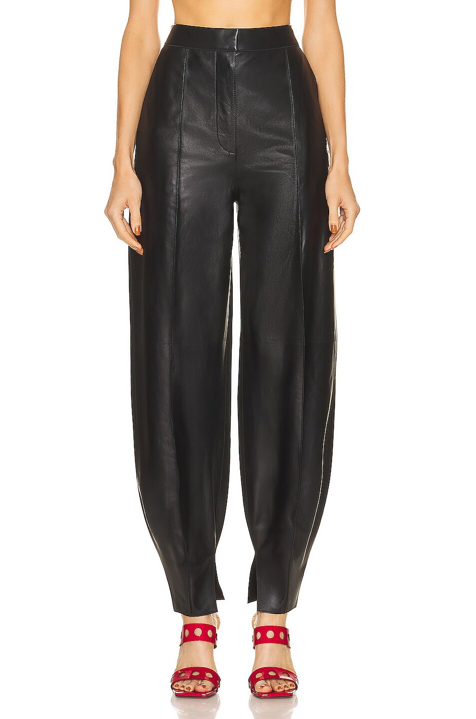 Image 1 of Loewe Balloon Leather Trouser in Black