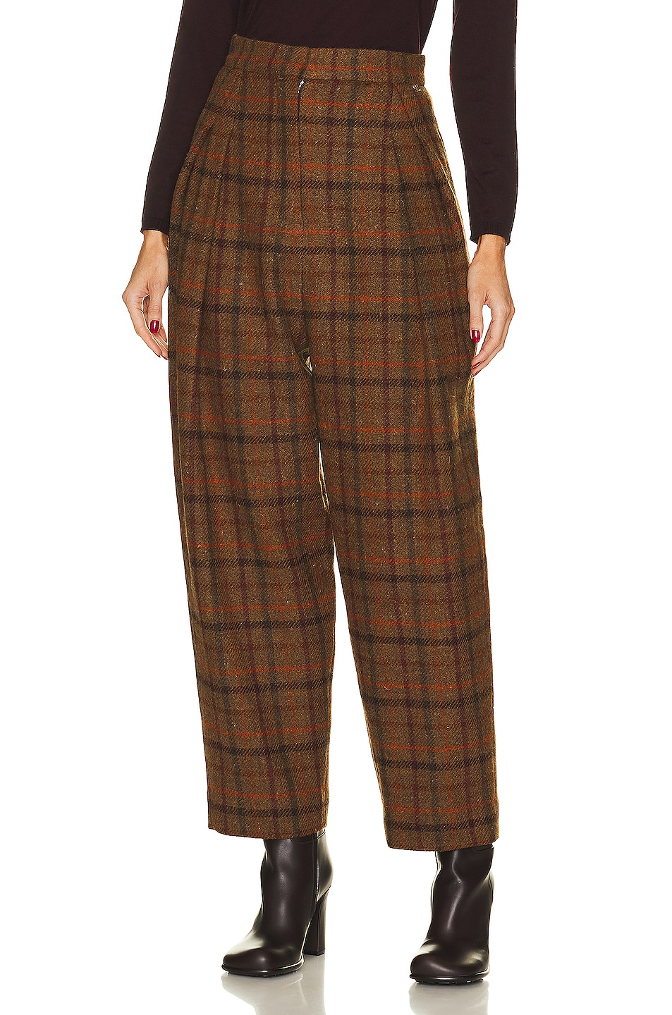 Image 1 of Loewe Check Trouser in Rust Red