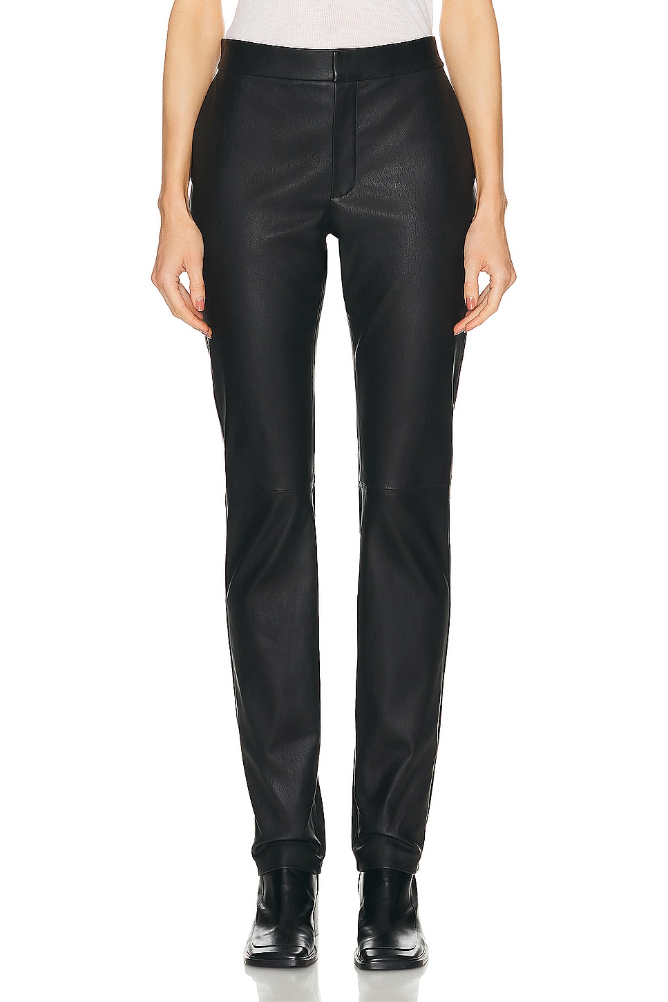 Image 1 of Loewe Skinny Leather Trouser in Black