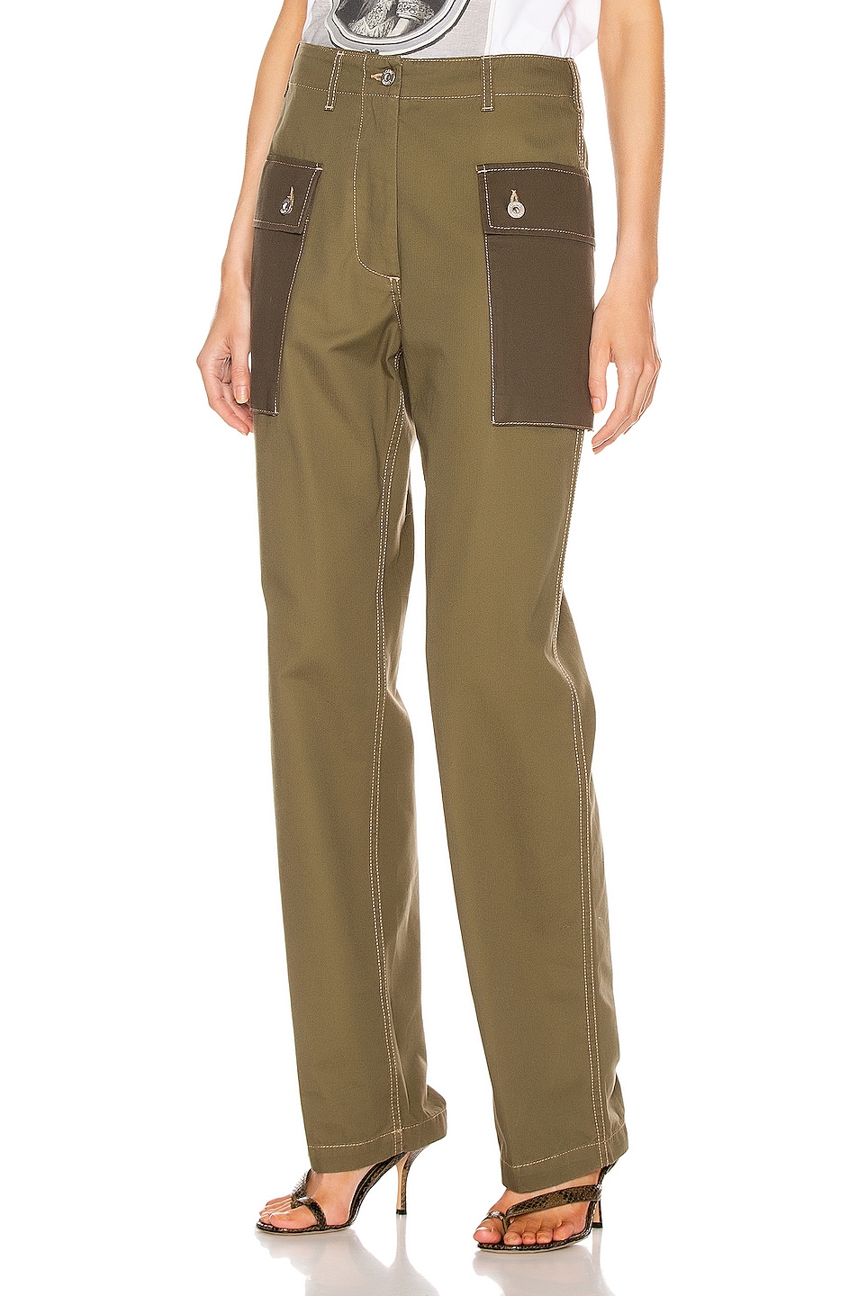Image 1 of Loewe Cargo Trouser Pant in Khaki Green