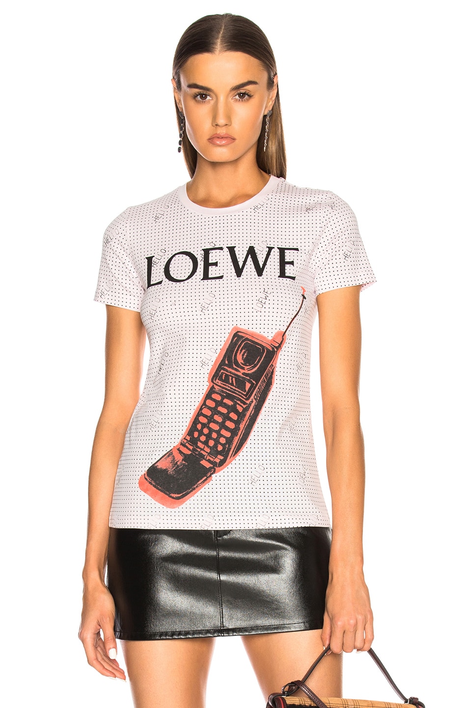 Image 1 of Loewe Phone T-Shirt in Red & Black