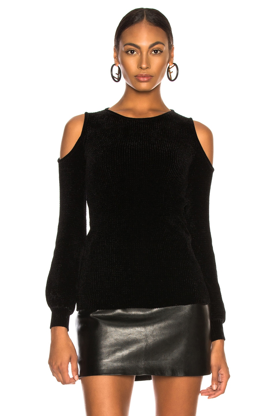 Loewe Off Shoulder Velvet Top in Black | FWRD