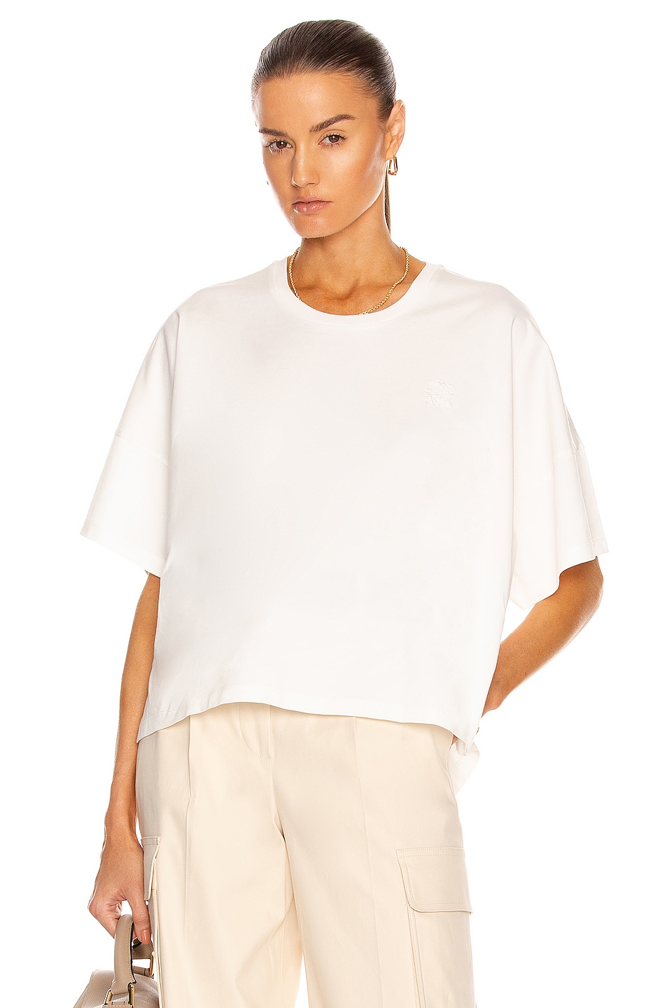 Image 1 of Loewe Short Oversize Anagram T-Shirt in White