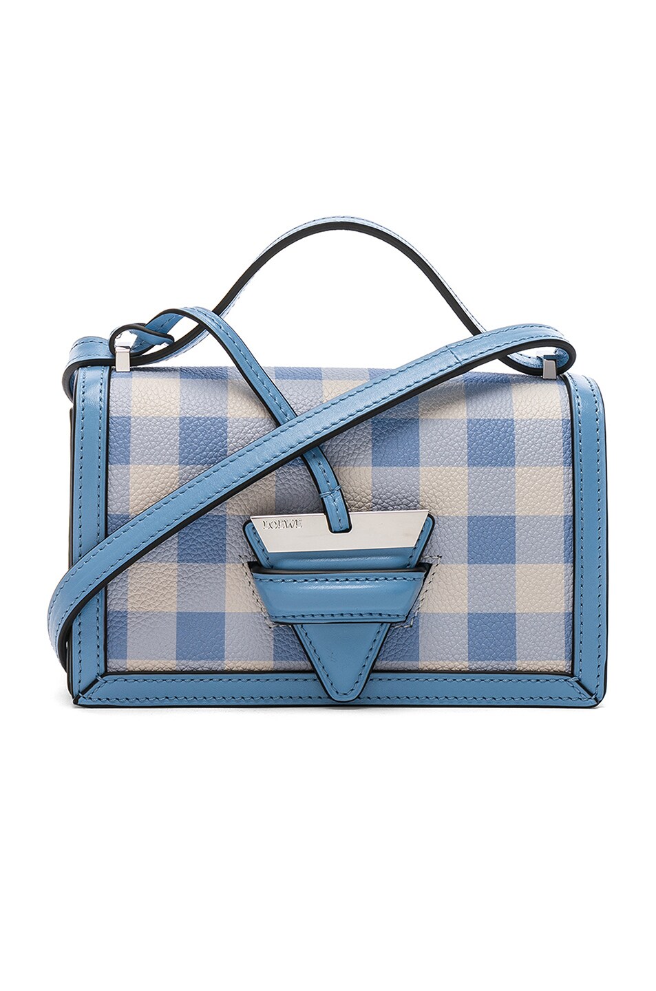 Image 1 of Loewe Gingham Small Barcelona Bag in Soft Blue