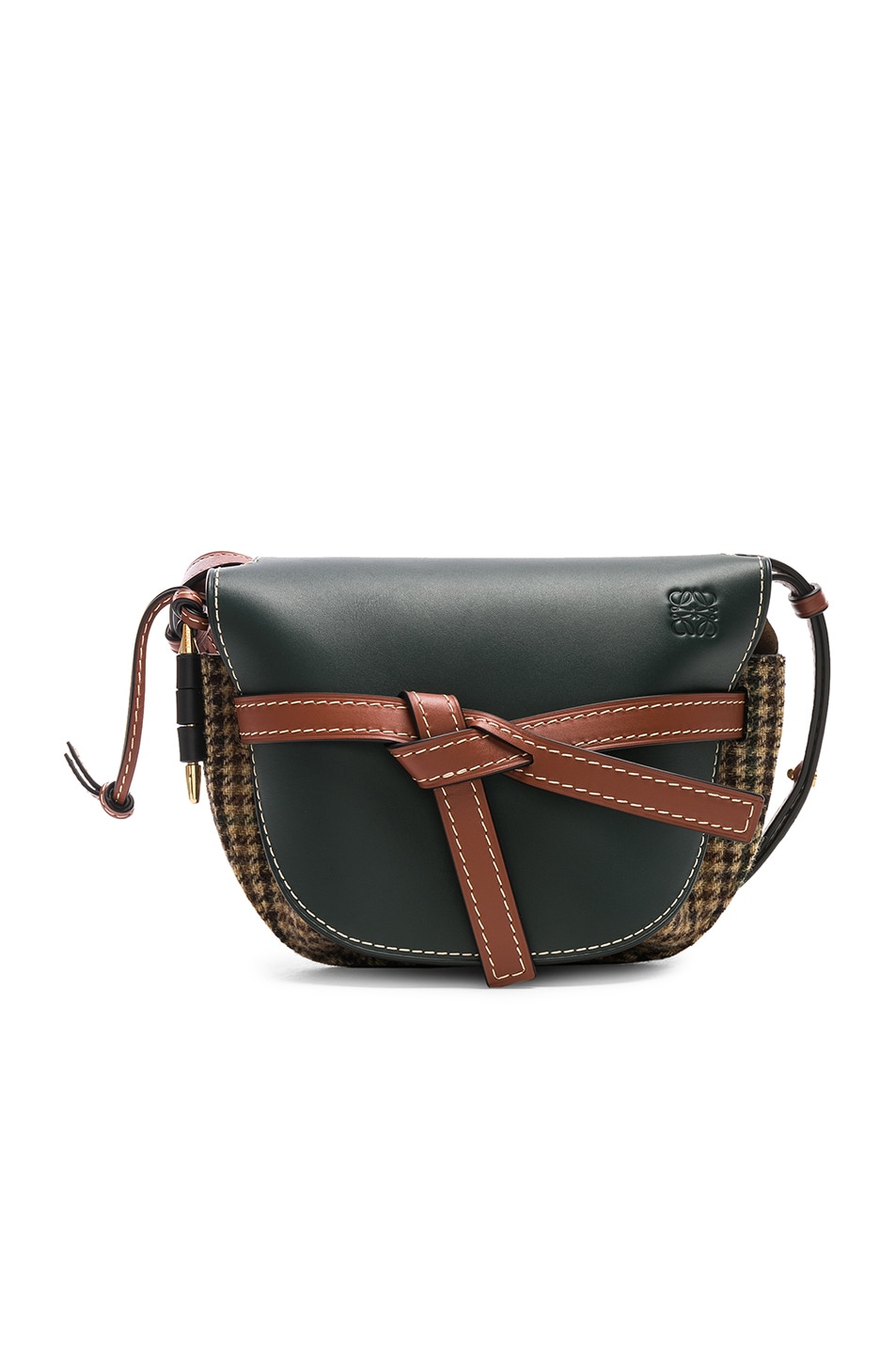 Image 1 of Loewe Gate Tweed Small Bag in Cypress & Tan