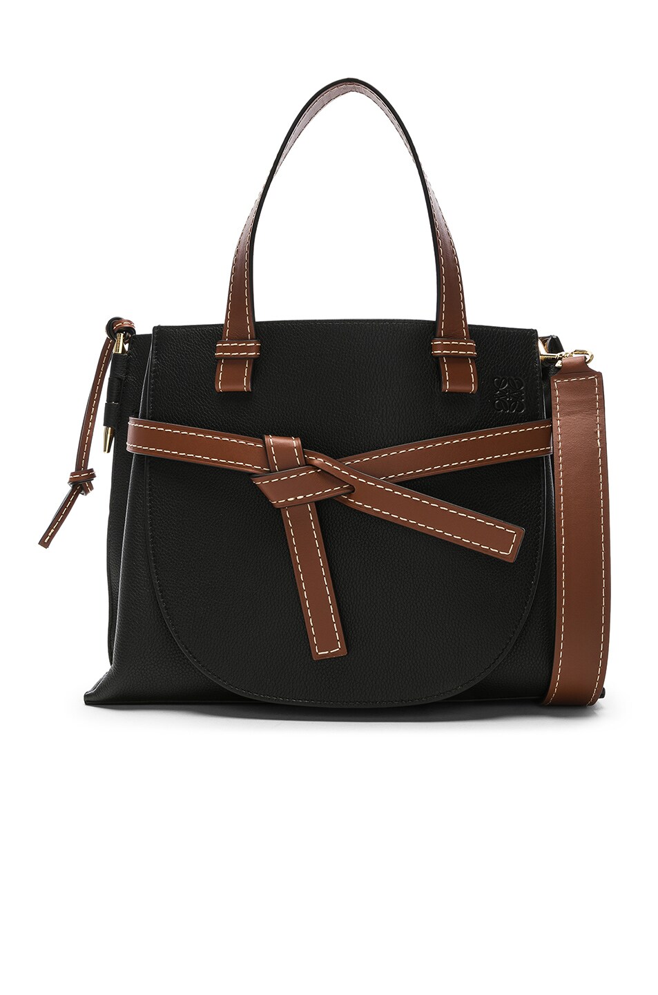 Image 1 of Loewe Gate Top Handle Small Bag in Black & Pecan