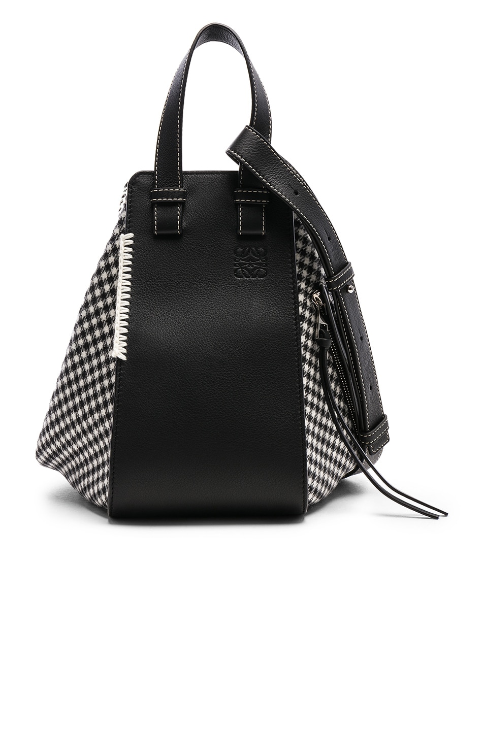 Image 1 of Loewe Hammock Tweed Small Bag in Black & White
