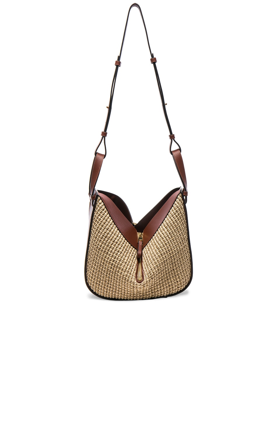 Loewe Hammock Raffia Small Bag in Natural & Tan | FWRD