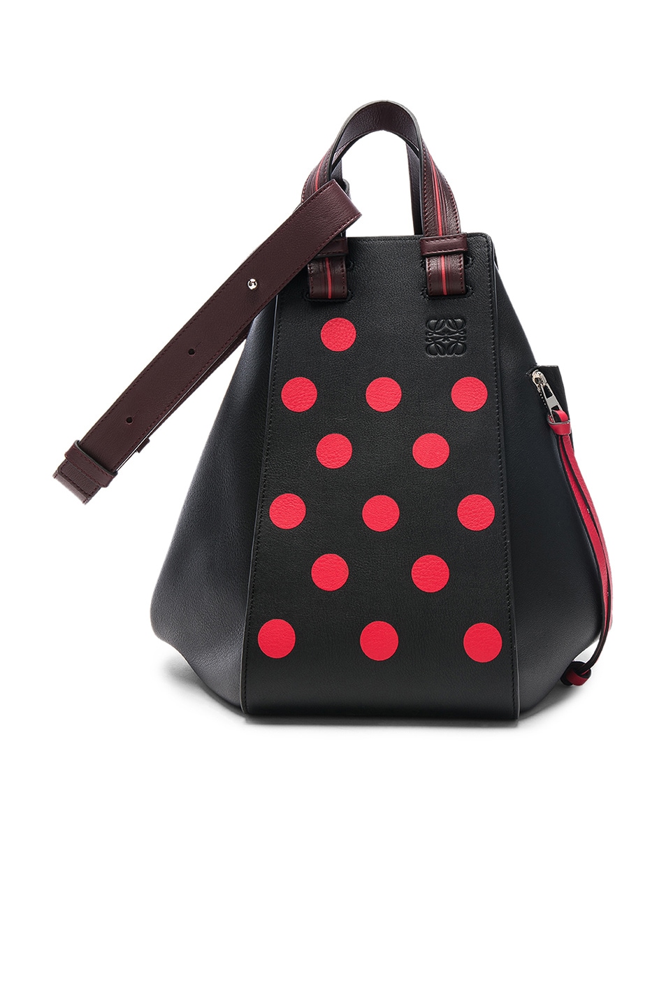 Image 1 of Loewe Hammock Circles Bag in Black, Red & Oxblood