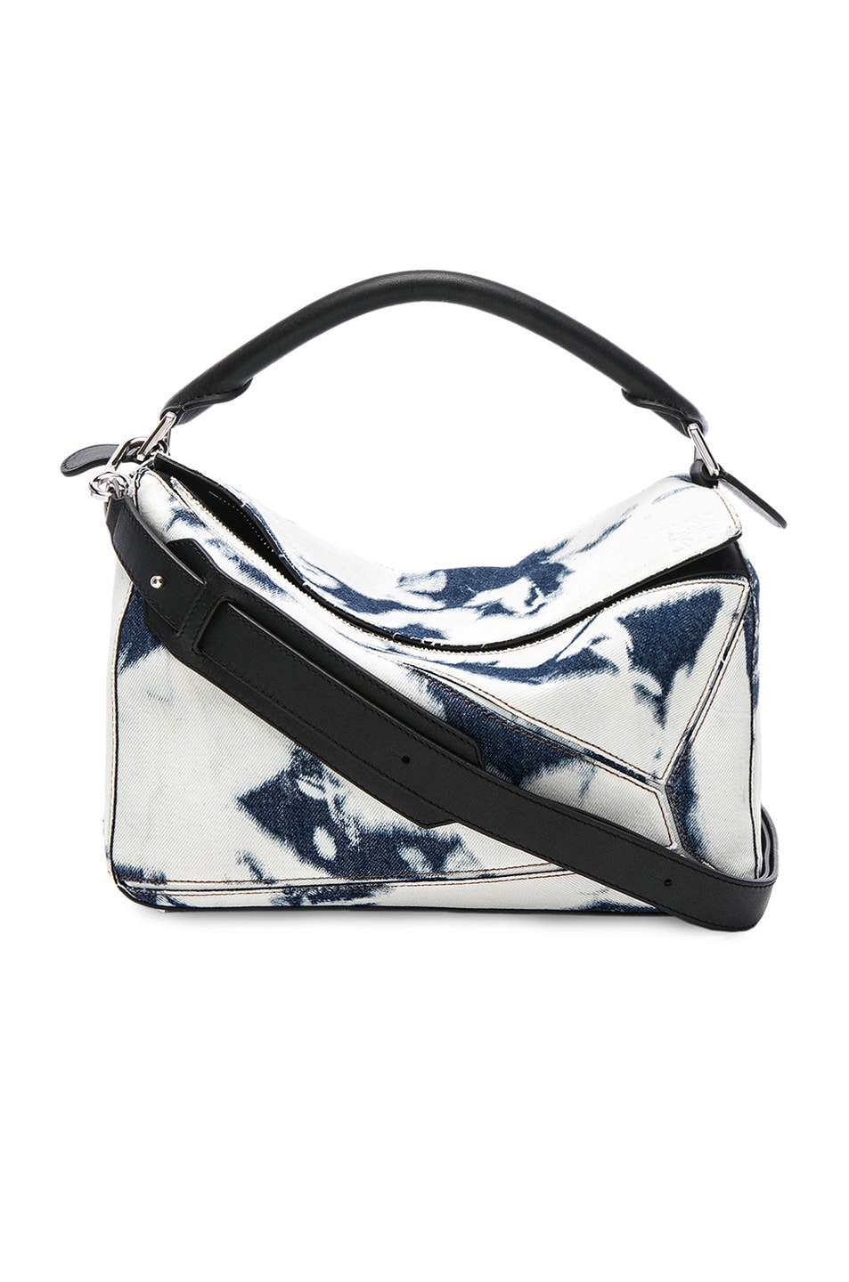 Image 1 of Loewe Bleached Puzzle Bag in Blue, White & Black