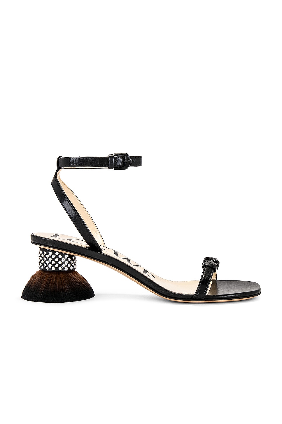 Image 1 of Loewe Petal Brush Heel Sandal in Black