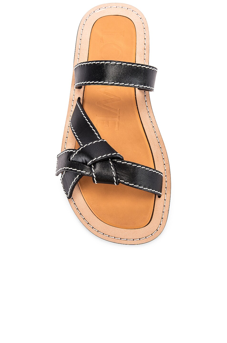 Loewe Gate Flat Sandal in Black FWRD