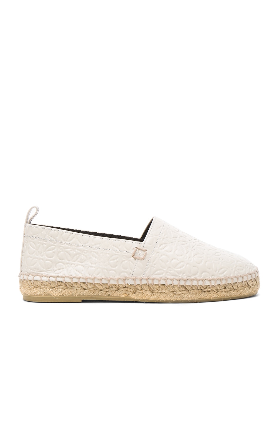 Image 1 of Loewe Leather All Over Repeat Espadrilles in White